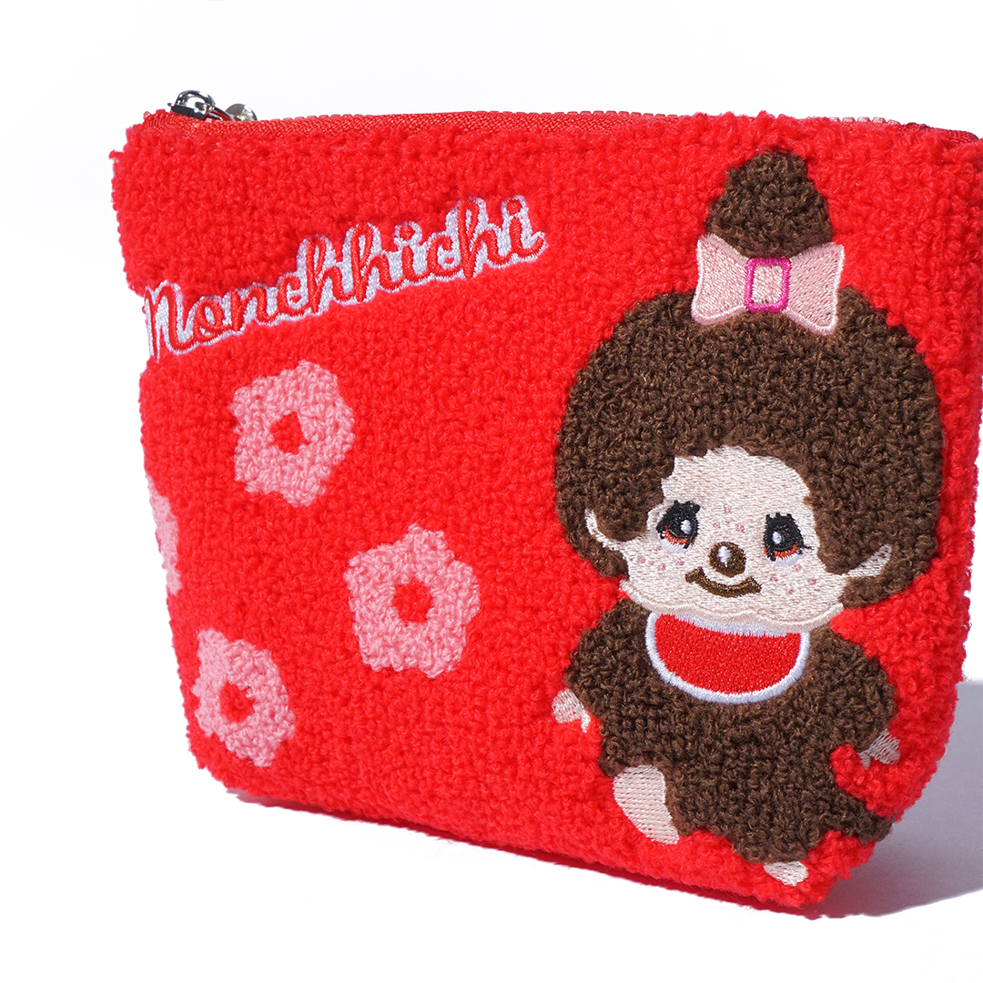 Monchhichi Sakura Chenille Embroidery Pouch