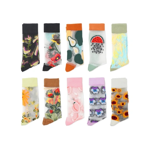 Bonne Maison Patterned Sheer Mid Socks