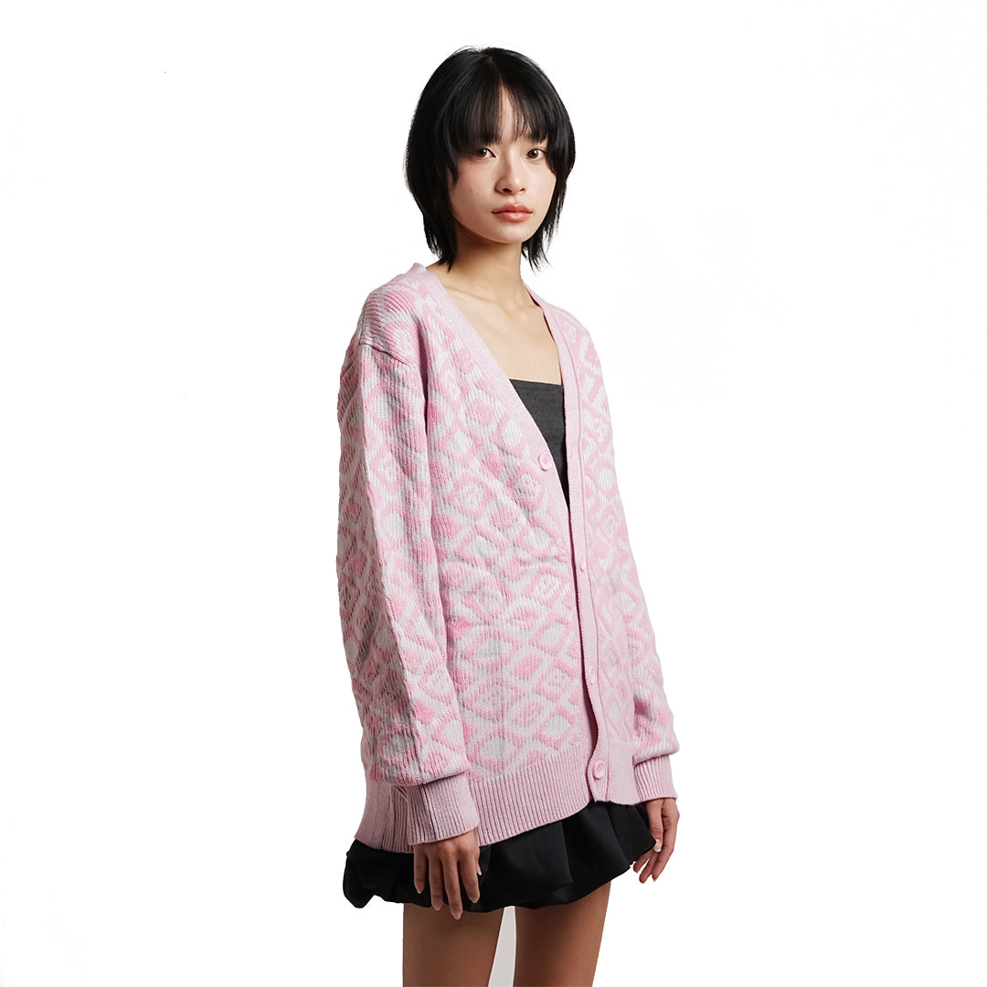 Acne Studios Kerid Tiles Face Knit Cardigan