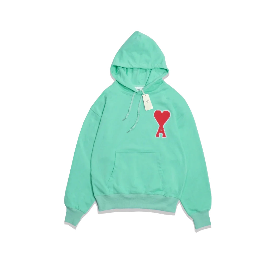 AMI Mozaic Patch Logo Hoodie Green