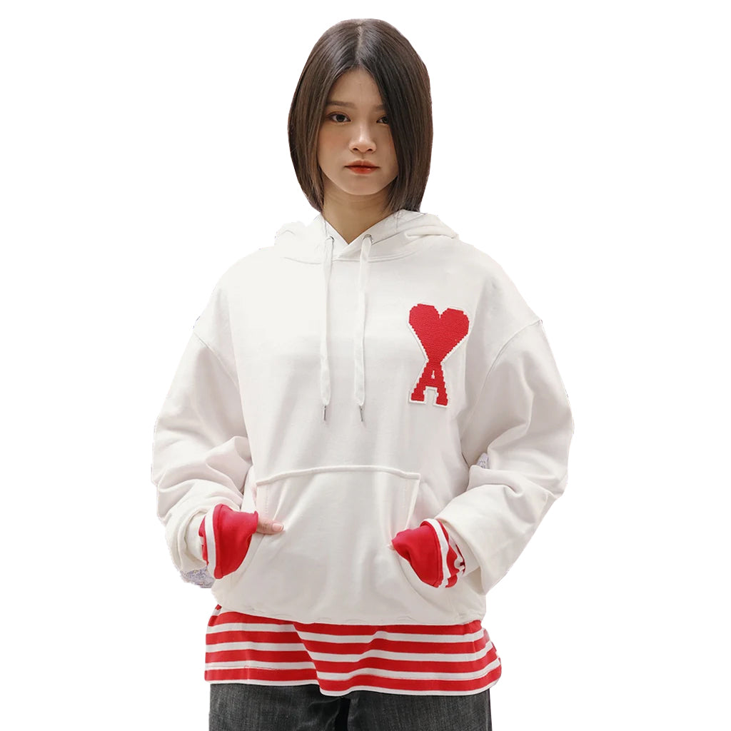 AMI Mozaic Patch Logo Hoodie Green