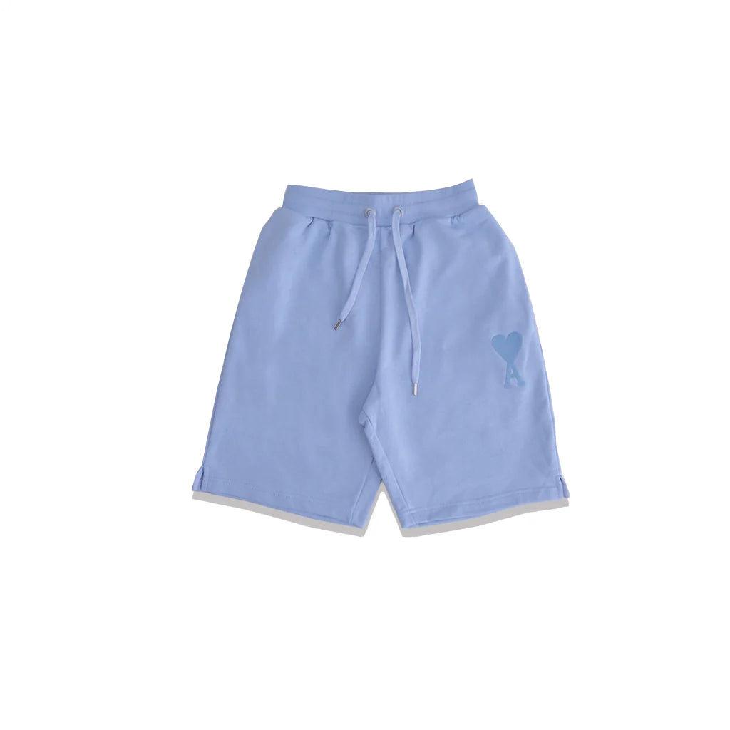 AMI Tonal Heart Logo Shorts Blue