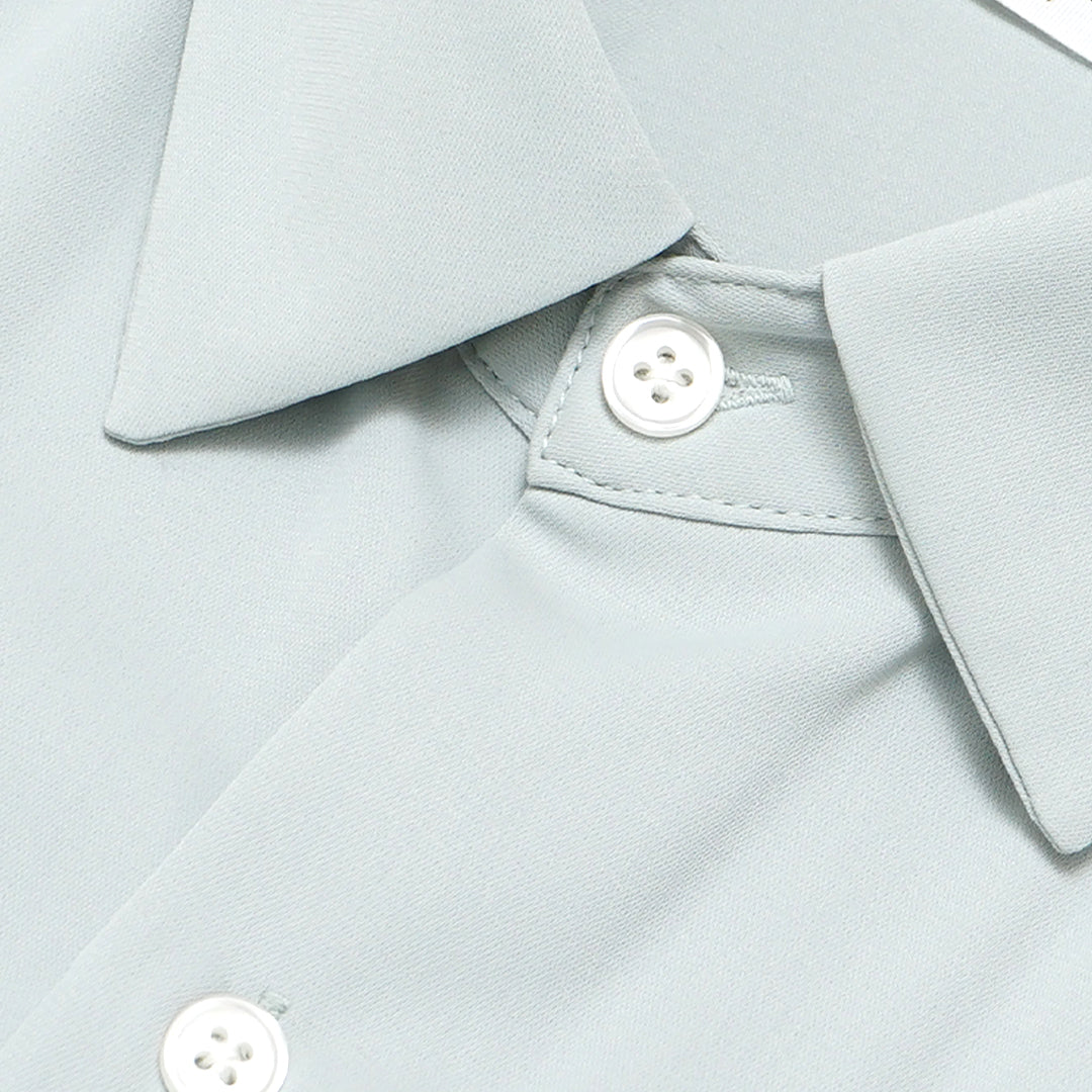 Junred Slit Cord Short Sleeve Shirt