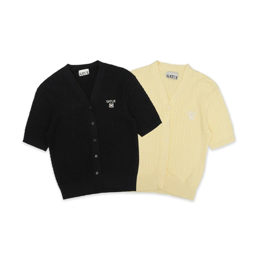 Image of SATUR Cable Knit Half Cardigan