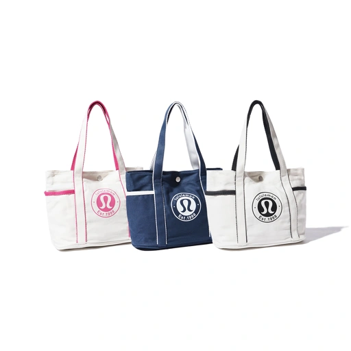 Image of Lululemon Daily Multi-Pocket Stripe Mini Canvas Tote Bag