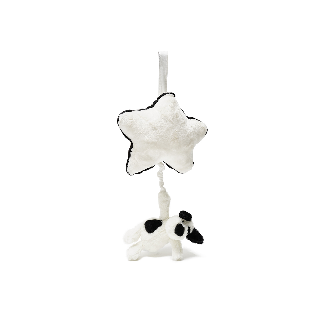 Jellycat Bashful Black & Cream Puppy Musical Pull