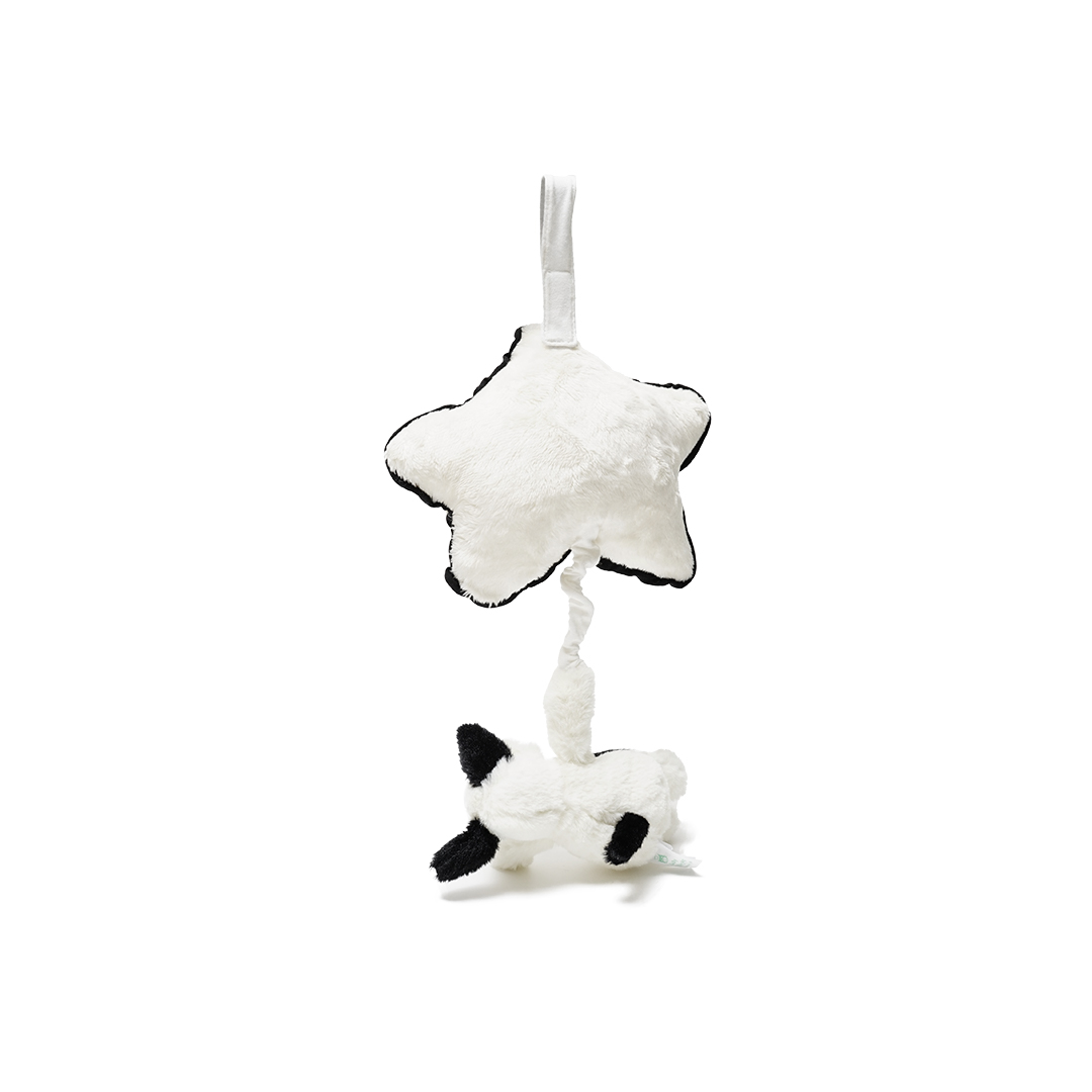 Jellycat Bashful Black & Cream Puppy Musical Pull