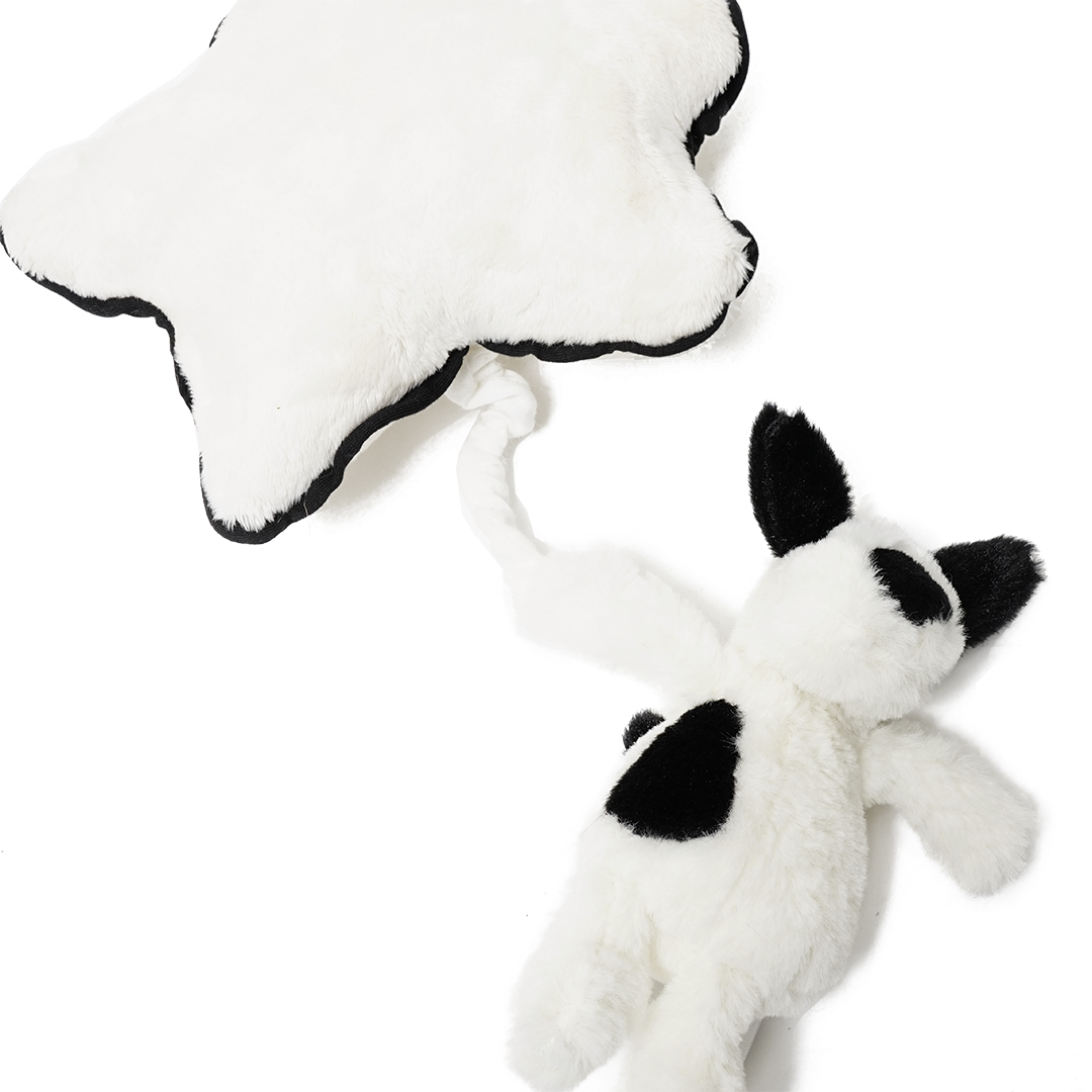 Jellycat Bashful Black & Cream Puppy Musical Pull