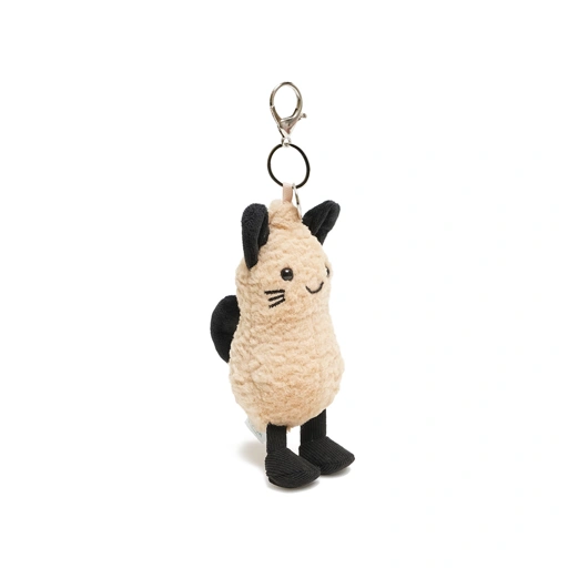 Image of Jellycat Amuseables Peanut Cat Outfit Keyring Bag Charm