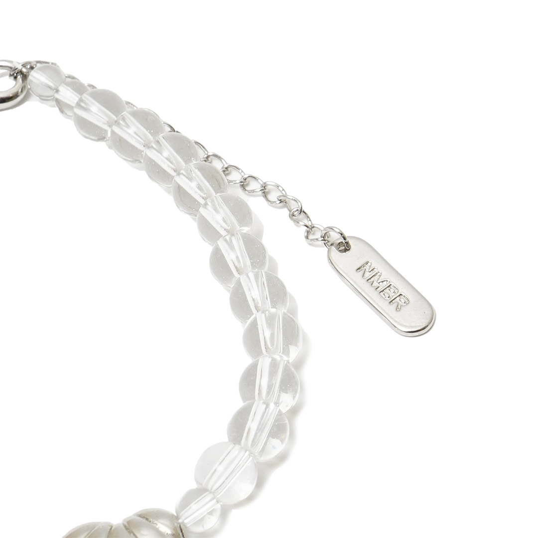 Numbering Wavy Heart Clear Quartz Bracelet