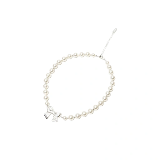 Image of Numbering Ribbon Pearl Bead Necklace