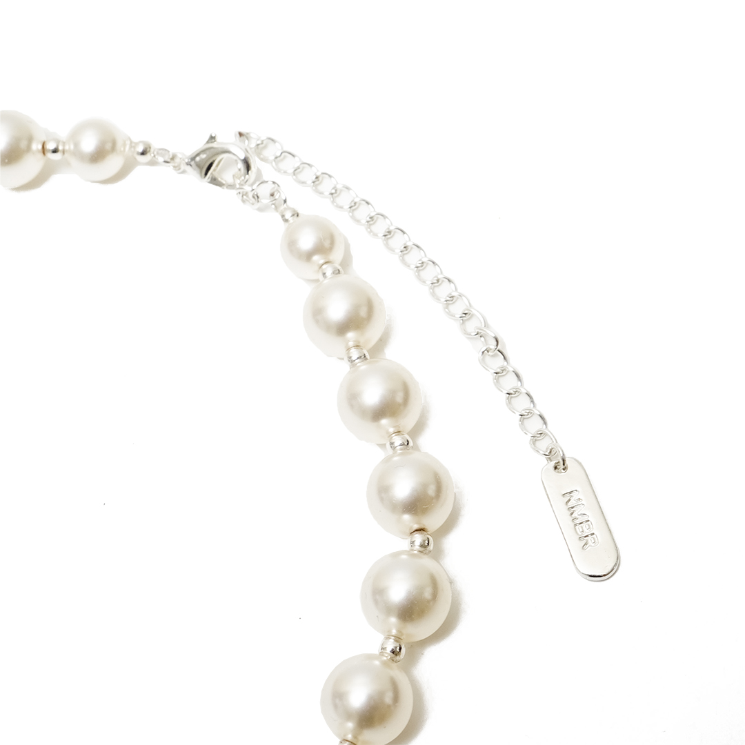 Numbering Ribbon Pearl Bead Necklace