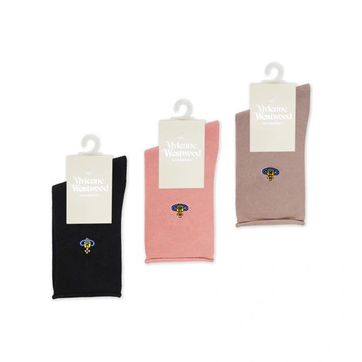 Image of Vivienne Westwood Rolled Hem Logo Mid Socks