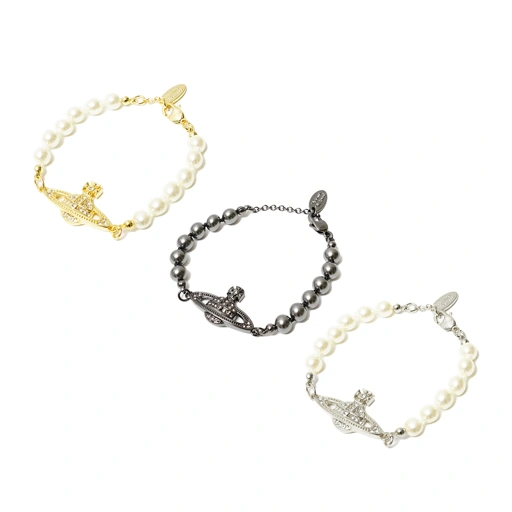 Image of Vivienne Westwood Mini Bas Relief Pearl Bracelet