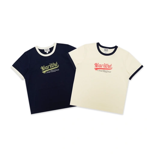 Image of Marithe Francois Girbaud Vintage Baseball Ringer W T-Shirt