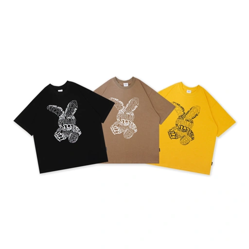 Image of ADLV Lettering Fuzzy Rabbit T-Shirt