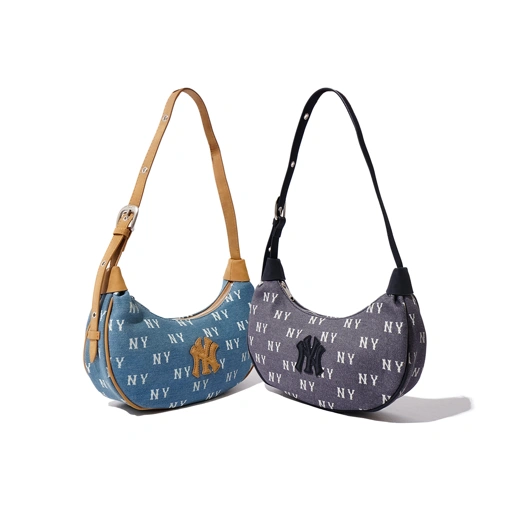 Image of MLB Classic Monogram Vintage Denim Hobo Bag