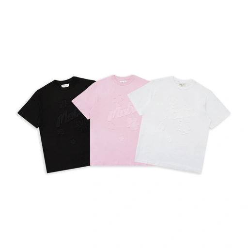 Image of Matin Kim Flower Applique Logo T-Shirt
