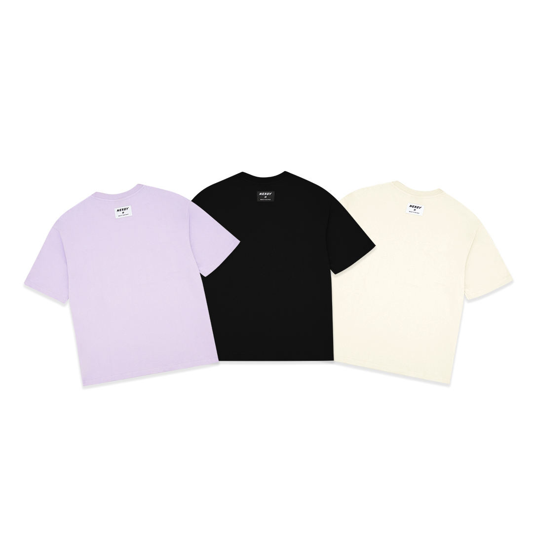 Nerdy Sporty Shoulder Stripes Retro Logo T-Shirt