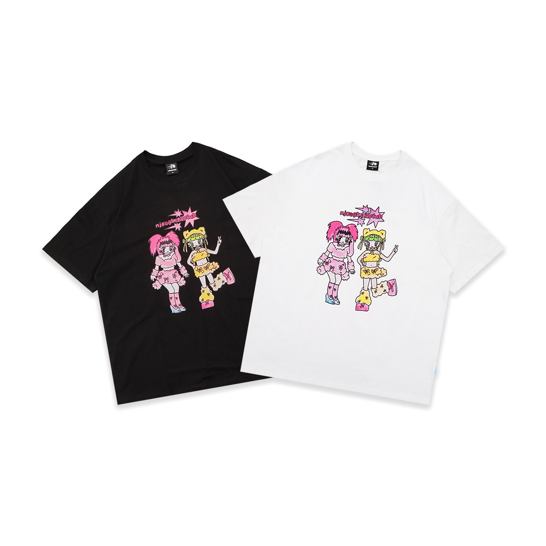Nice Ghost Club x Soulpusssy Cat Ghost Soul Girl Rabbit&Bear Big T-Shirt