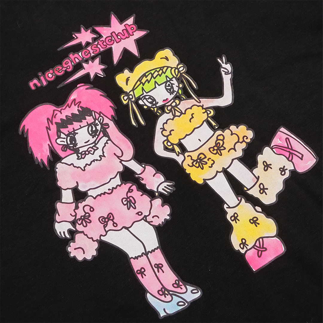 Nice Ghost Club x Soulpusssy Cat Ghost Soul Girl Rabbit&Bear Big T-Shirt