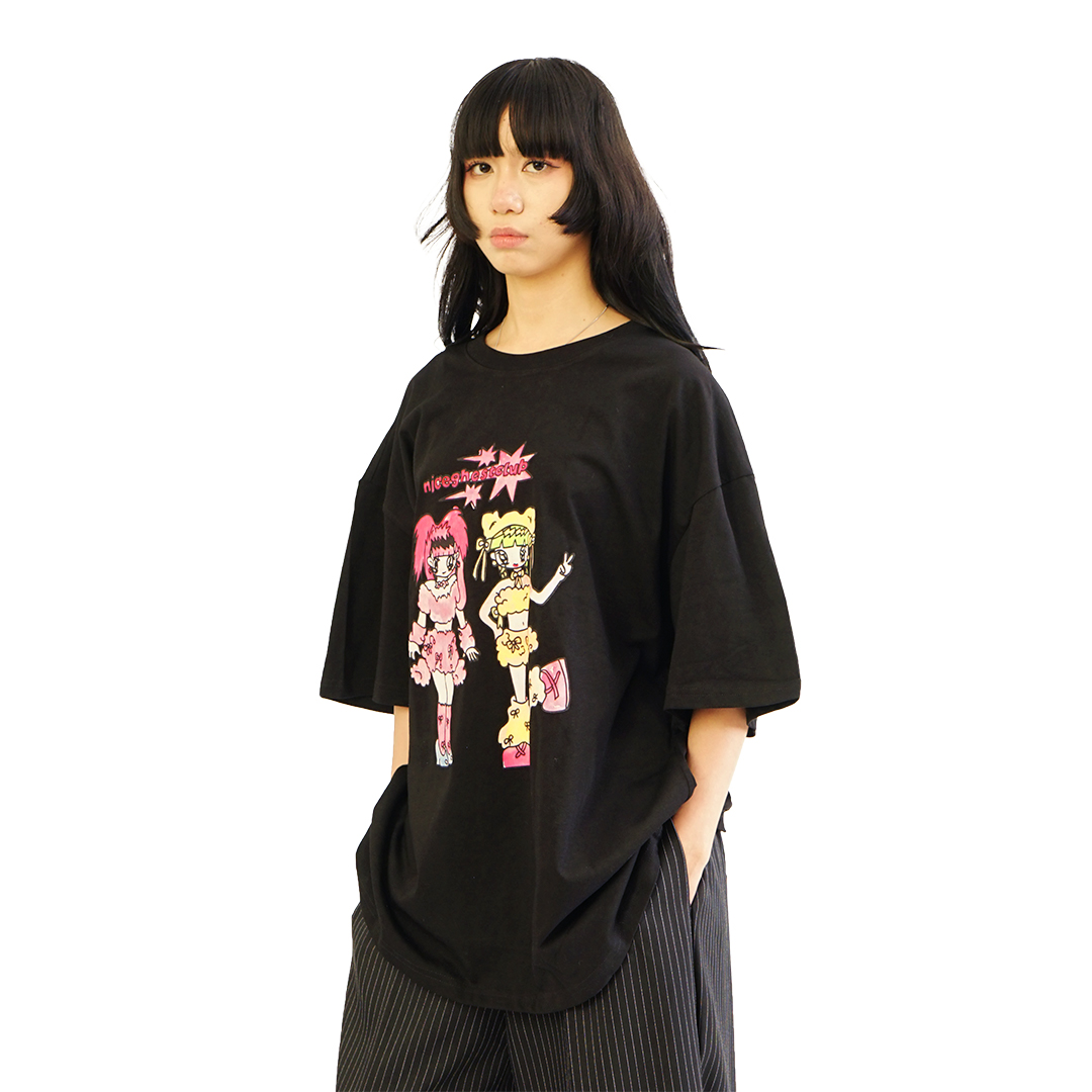 Nice Ghost Club x Soulpusssy Cat Ghost Soul Girl Rabbit&Bear Big T-Shirt