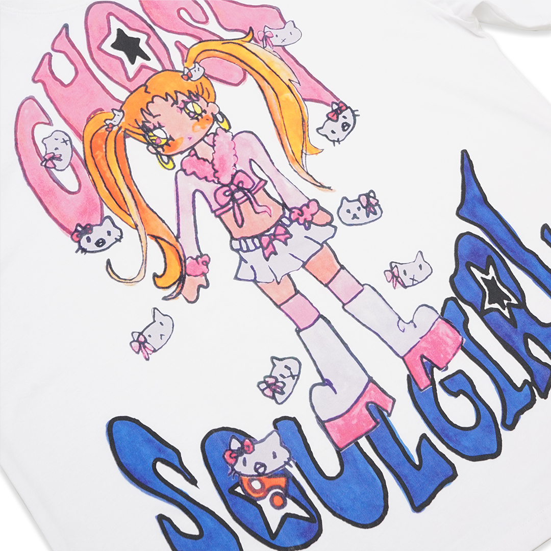 Nice Ghost Club x Soulpusssy Cat Ghost Soul Girl Gyaru Big T-Shirt