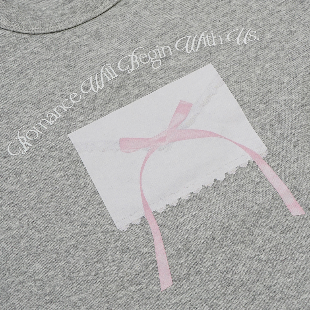Letter From Moon Ribbon Letter Slim T-Shirts