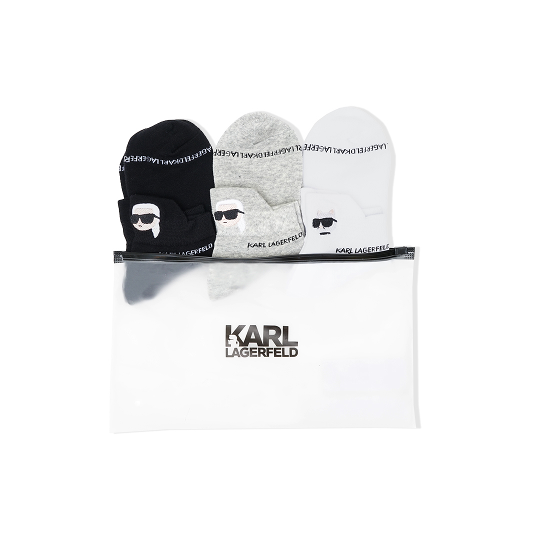Karl Lagerfeld Ikon Ankle Cuff Socks 3-Pack