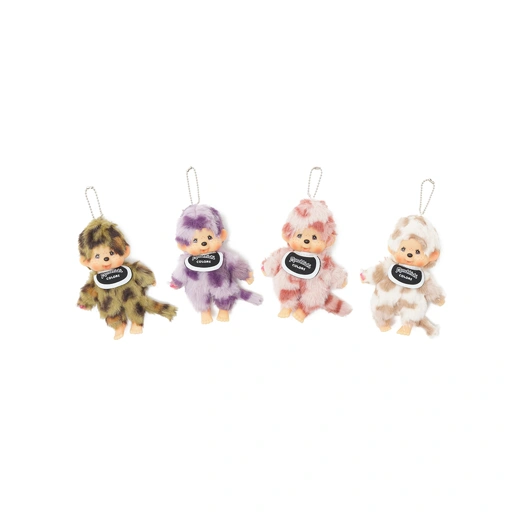 Monchhichi Leopard Pattern Plush Keychain Bag Charm