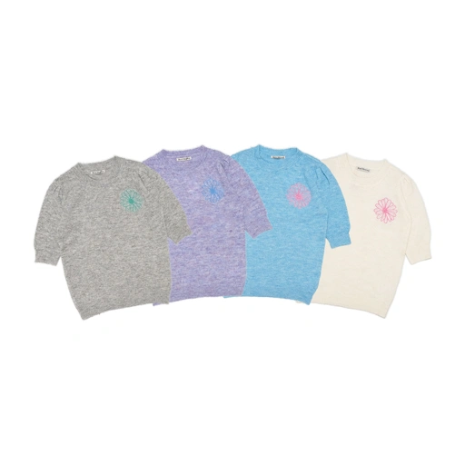 Mardi Mercredi Mohair Puff Sleeve Knit Blouse