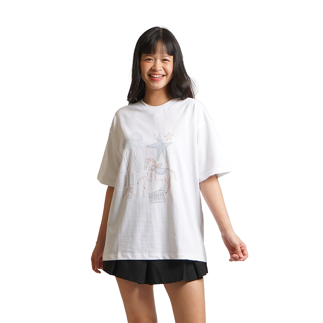 Marithe Francois Girbaud Unicorn Graphic Oversized T-Shirt