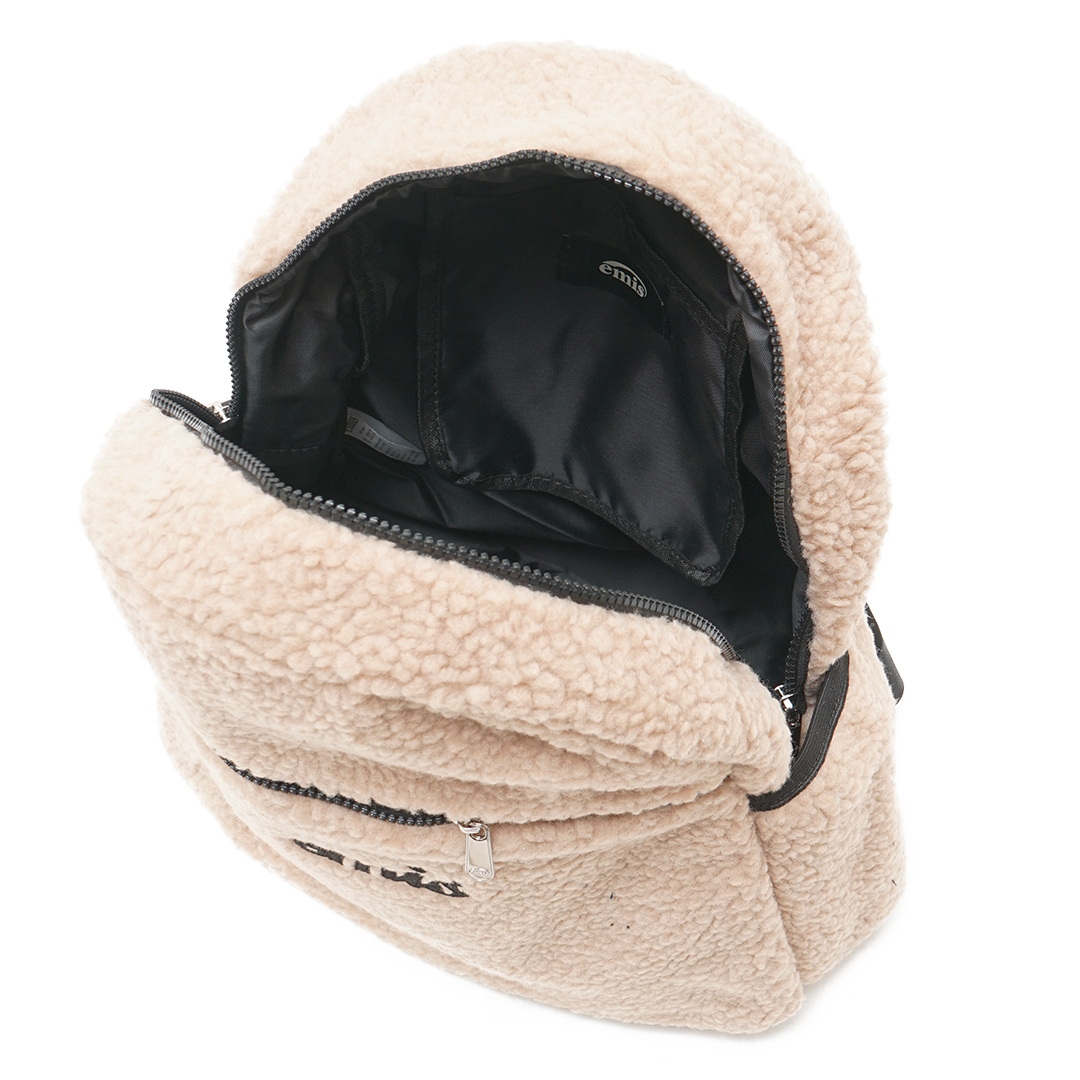 Emis Shearling Logo Backpack