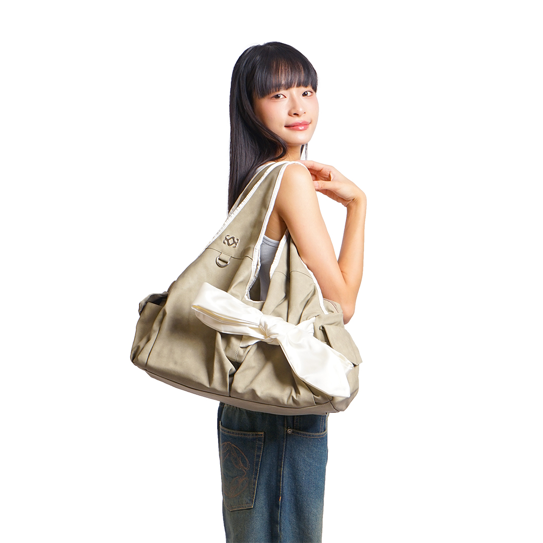 Siweol 107 Medium Nubuck Bow Shoulder Bag