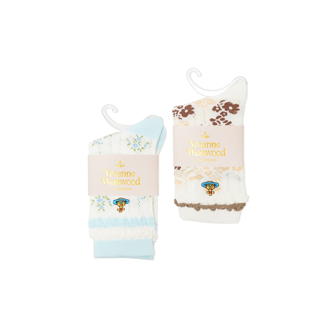 Vivienne Westwood Floral Double Ruffles Mid Socks