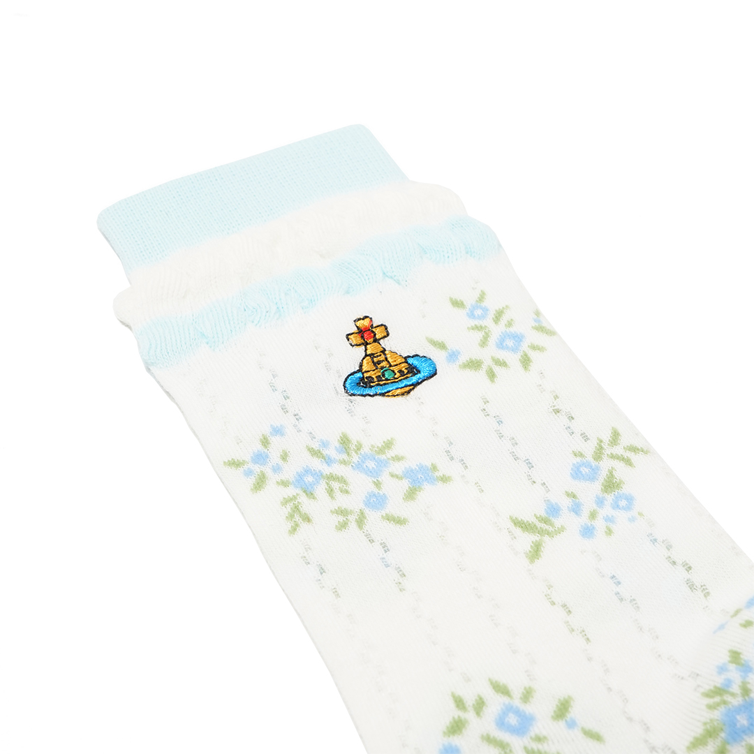 Vivienne Westwood Floral Double Ruffles Mid Socks