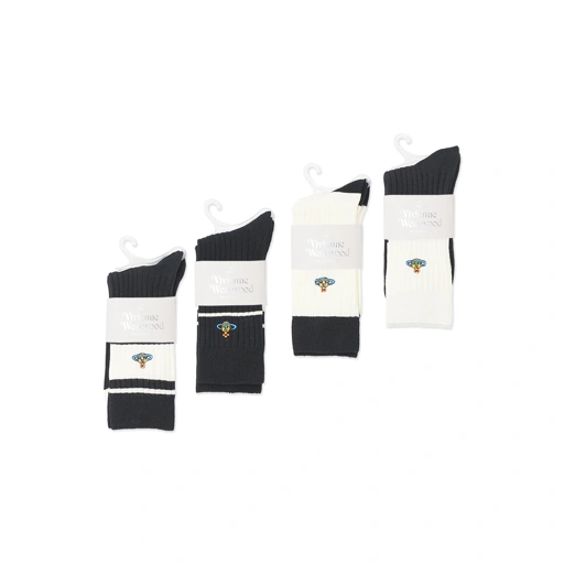 Vivienne Westwood Monochrome Stripes Mid Socks