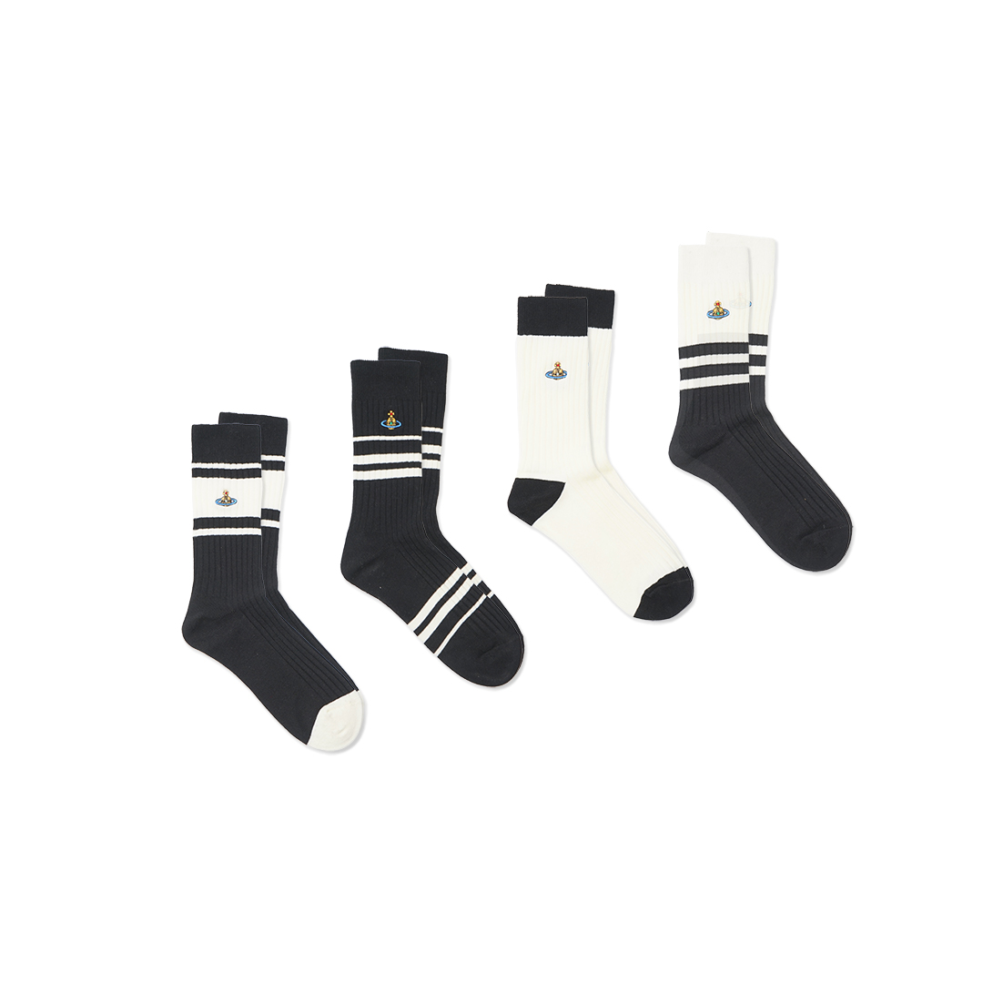 Vivienne Westwood Monochrome Stripes Mid Socks