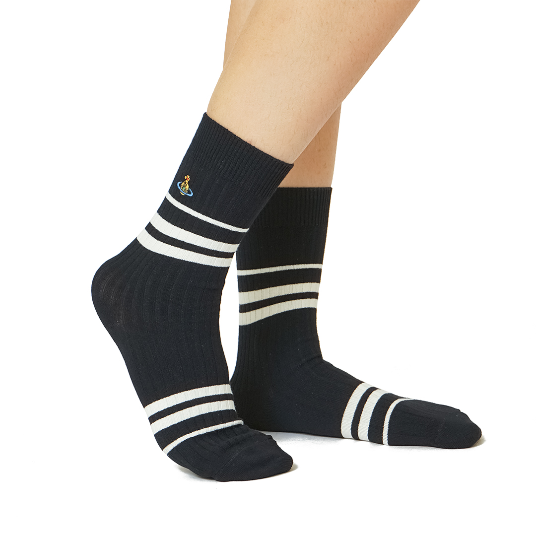 Vivienne Westwood Monochrome Stripes Mid Socks
