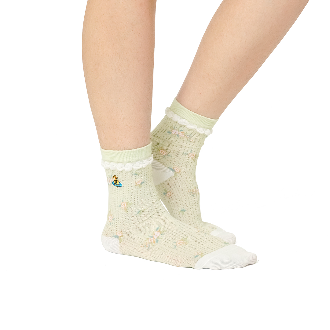 Vivienne Westwood Floral Ruffles Quarter Socks