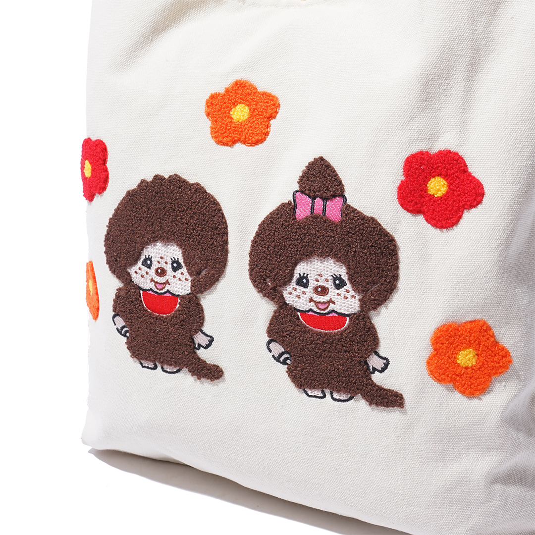 Monchhichi Chenille Embroidery Tote Bag