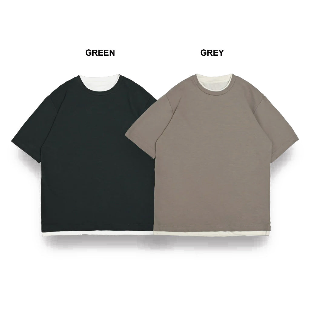 Beams Faux Layer Neck T-Shirt