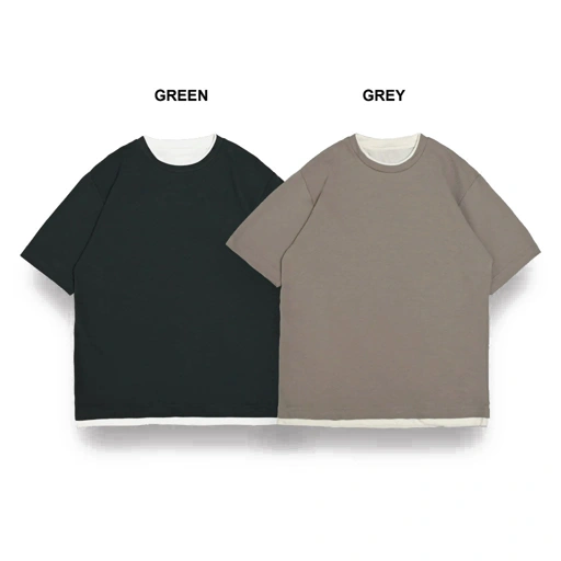 Image of Beams Faux Layer Neck T-Shirt