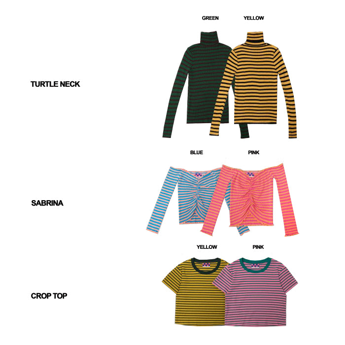 Biyas Horizontal Stripes Knit T-Shirt
