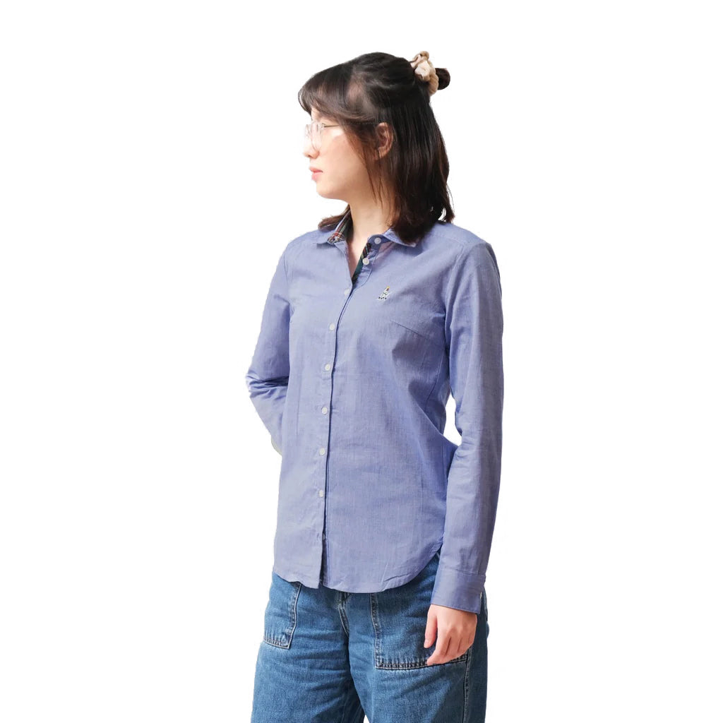 Hazzys Ladies Embroidery Logo Long Sleeve Shirt