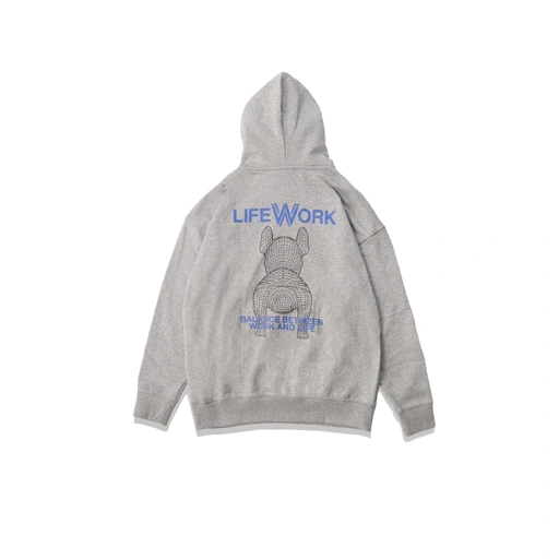 Image of LifeWork Label Character Hoodie Melange Grey