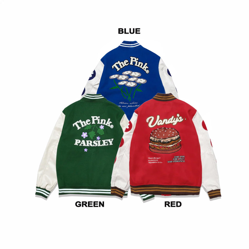 Vandy The Pink Flower Varsity Jacket