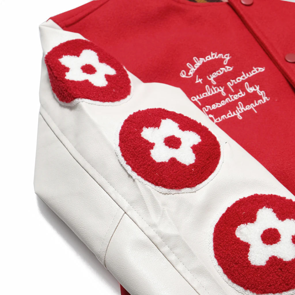 Vandy The Pink Flower Varsity Jacket