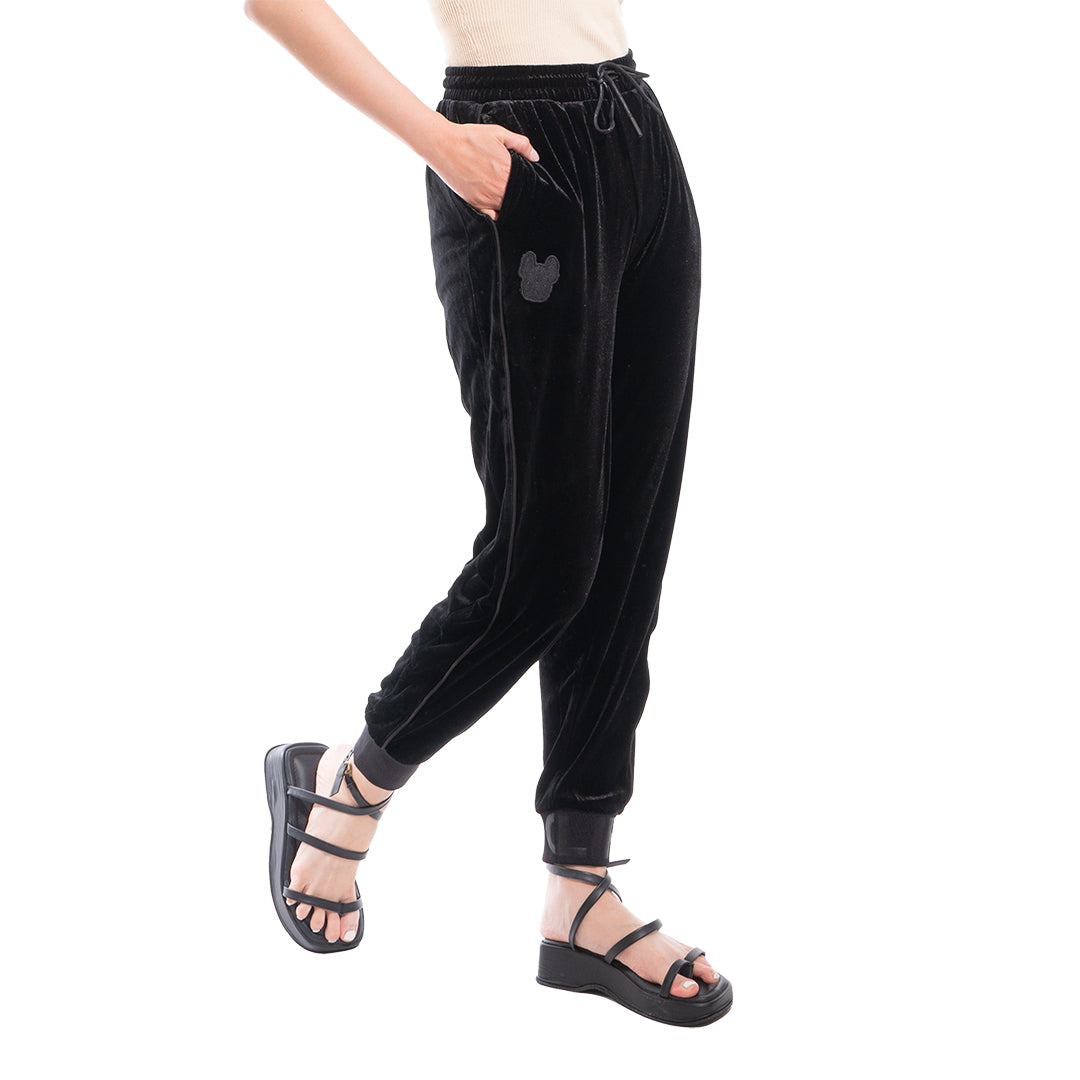 LifeWork Embroidery Patch Velvet Jogger Pants