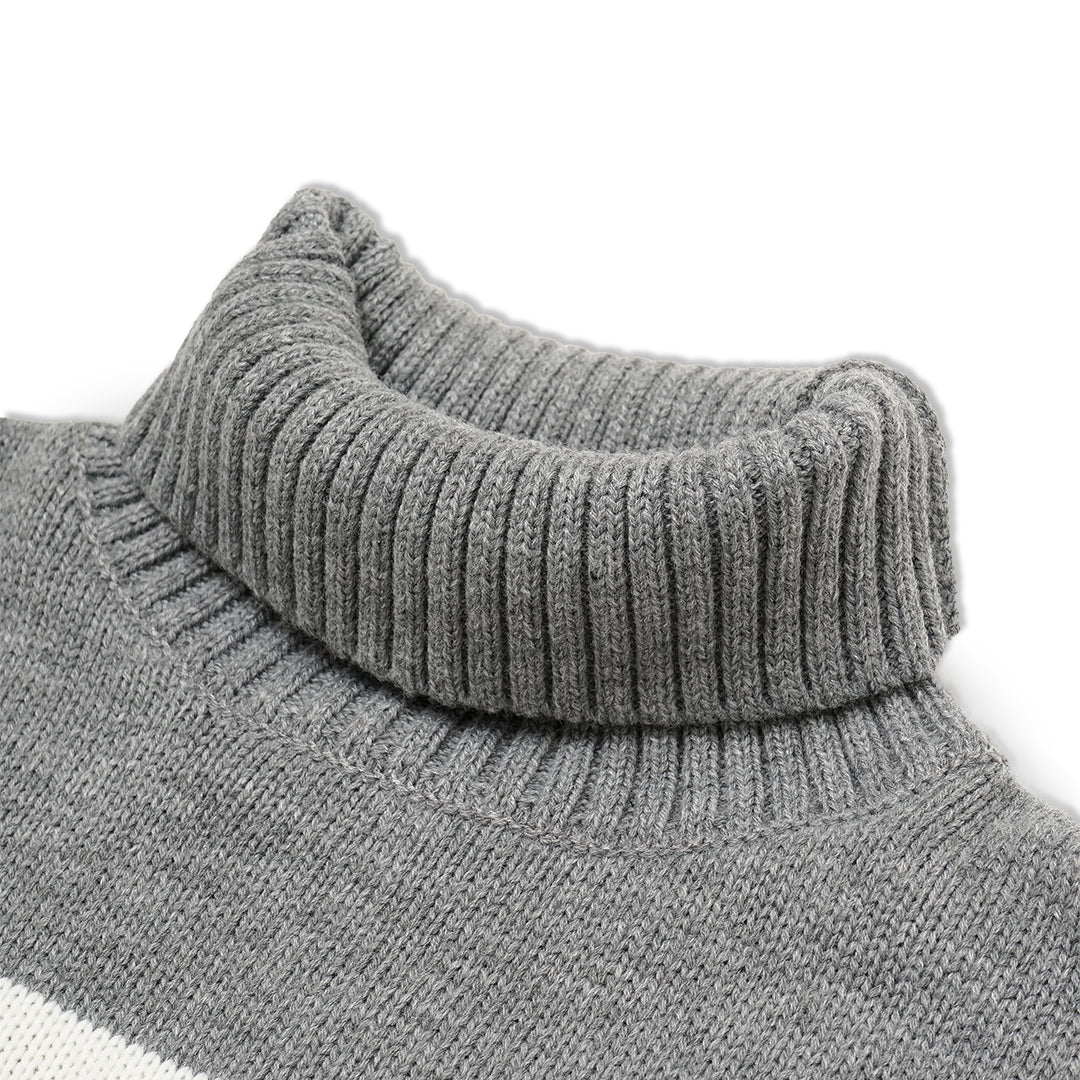 AMI Turtle Neck Stripes Knitted Sweater